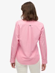 Superdry Pink Slim Oxford Button Down Long Sleeve Shirt - Image 2 of 6
