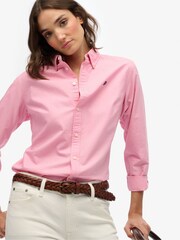 Superdry Pink Slim Oxford Button Down Long Sleeve Shirt - Image 3 of 6