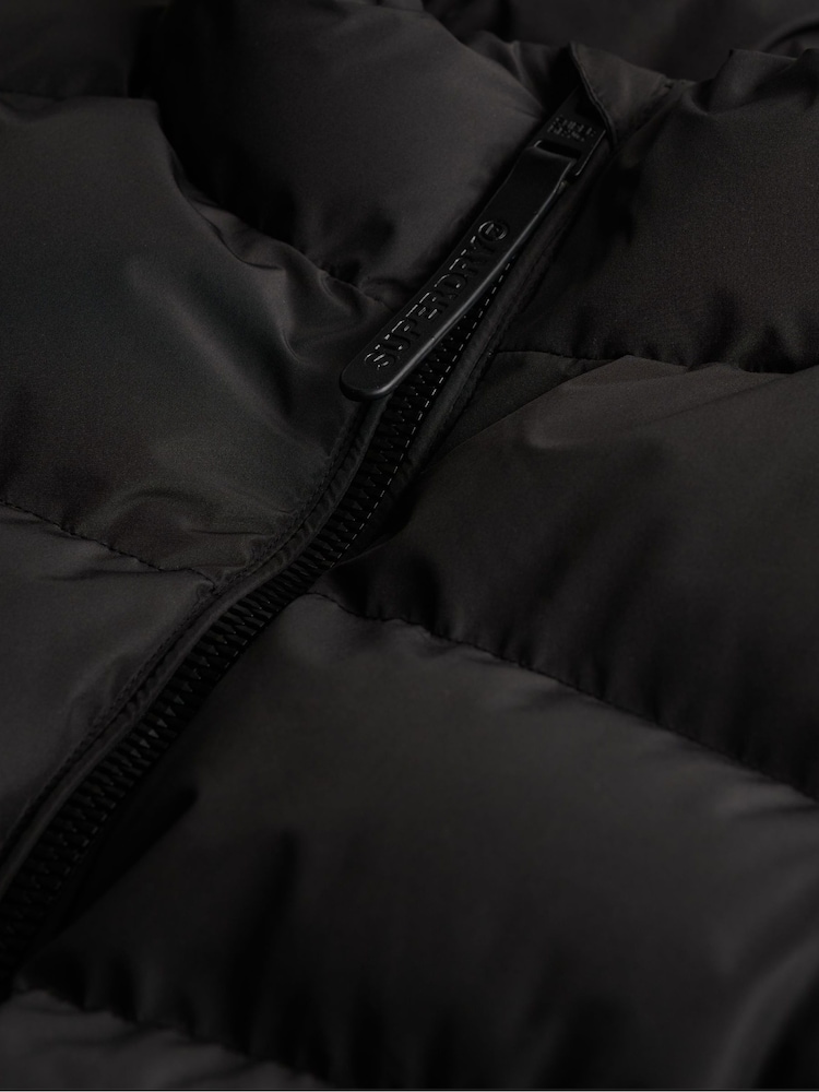 Superdry Black Non Hooded Sports Puffer Jacket - Image 7 of 7
