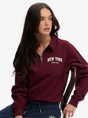 Superdry Red Athletic Essentials Collared Half Zip Sweatshirt - Image 4 of 7