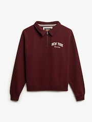 Superdry Red Athletic Essentials Collared Half Zip Sweatshirt - Image 6 of 7