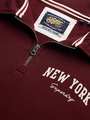Superdry Red Athletic Essentials Collared Half Zip Sweatshirt - Image 7 of 7