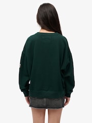 Superdry Green Athletic Essentials Relaxed Crew Neck Sweat top - Image 2 of 7