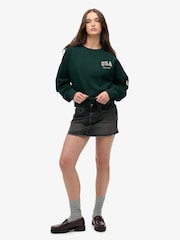 Superdry Green Athletic Essentials Relaxed Crew Neck Sweat top - Image 3 of 7