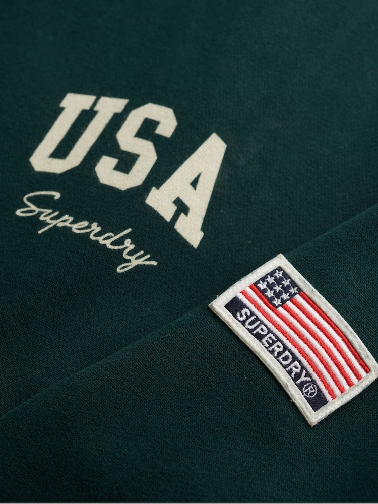 Superdry Green Athletic Essentials Relaxed Crew Neck Sweat top - Image 7 of 7 Superdry Green Athletic Essentials Relaxed Crew Neck Sweat top - Image 7 of 7