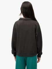 Superdry Black Athletic Essentials Collared Half Zip Sweatshirt - Image 2 of 7