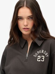 Superdry Black Athletic Essentials Collared Half Zip Sweatshirt - Image 5 of 7