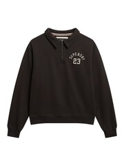 Superdry Black Athletic Essentials Collared Half Zip Sweatshirt - Image 7 of 7