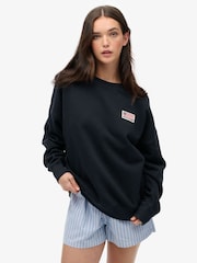 Superdry Blue Athletic Essentials Relaxed Crew Neck Sweatshirt - Image 1 of 7