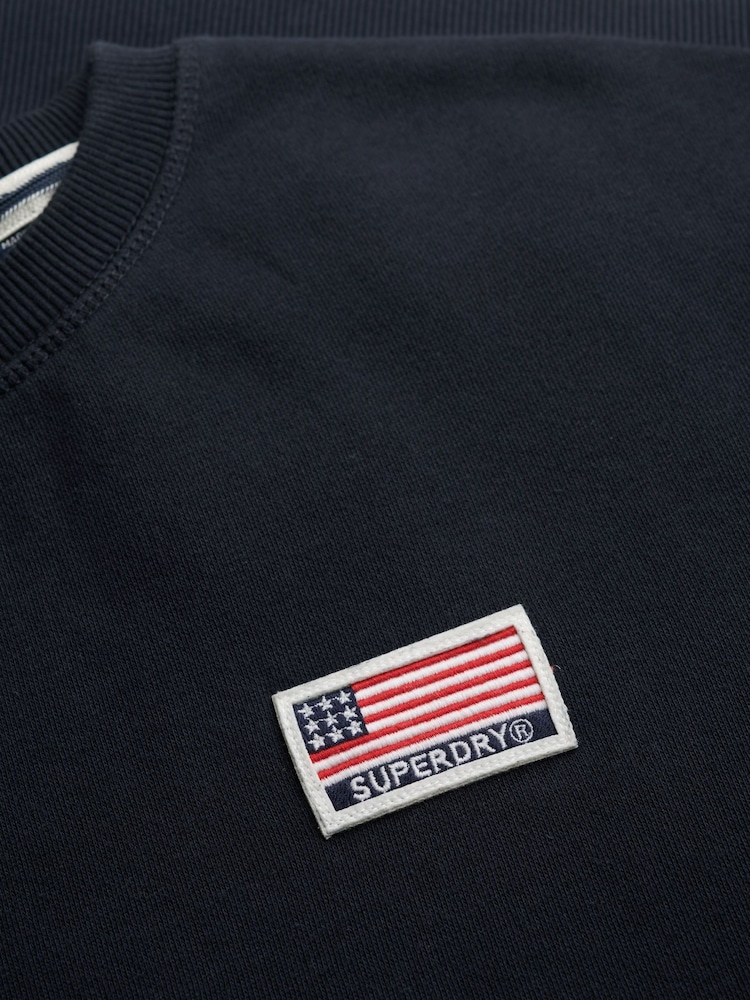 Superdry Blue Athletic Essentials Relaxed Crew Neck Sweatshirt - Image 7 of 7