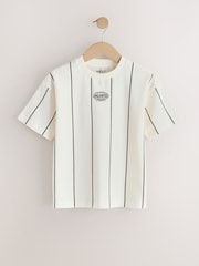 White/Black Stripe Short Sleeve Graphic T-Shirt (3-16yrs) - Image 5 of 8