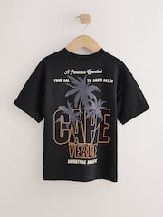 Black Palm Embroidery Short Sleeve Graphic T-Shirt (3-16yrs) - Image 2 of 4