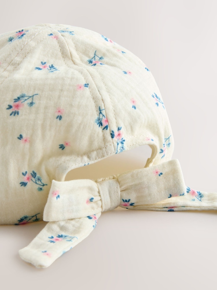 כחול פרחוני - Bow Back Cap (3mths-10yrs) - תמונה 2 מתוך 3