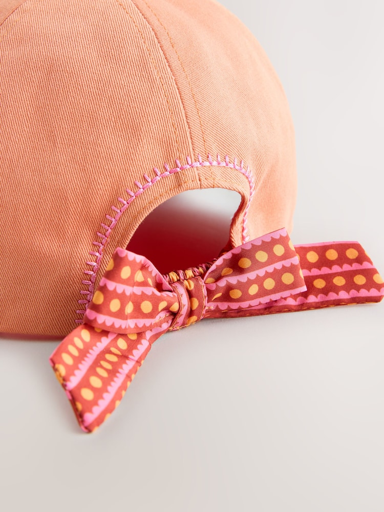 Orange Scarf Bow Back Baseball Cap (1-16yrs) - Image 3 of 3