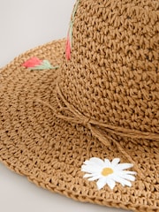 Red Flower Straw Sun Hat (3mths-13yrs) - Image 3 of 5