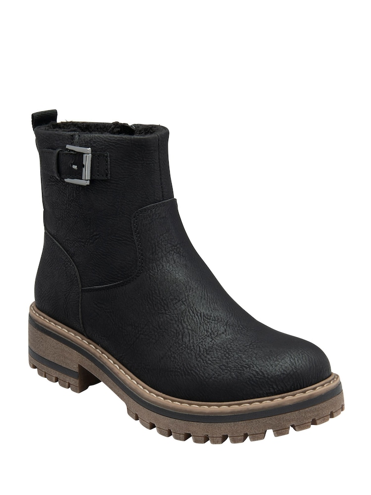 Lotus Black Casual Ankle Boots - Image 1 of 4