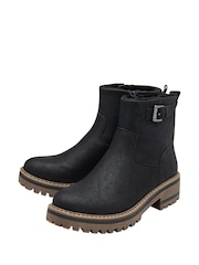 Lotus Black Casual Ankle Boots - Image 2 of 4