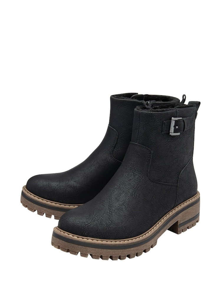Lotus Black Casual Ankle Boots - Image 2 of 4