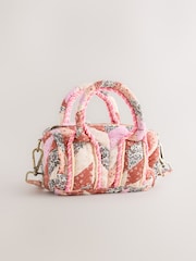 Orange Printed Embroidered Cross Body Bag - Image 2 of 5