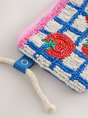 Red/Blue Beaded Tomato Cross-Body Bag - Image 3 of 5