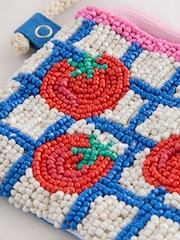 Red/Blue Beaded Tomato Cross-Body Bag - Image 4 of 5