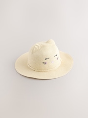 Cream Cat - Straw Sun Hat (3mths-13yrs) - 3এর মধ্যে 1 ছবি