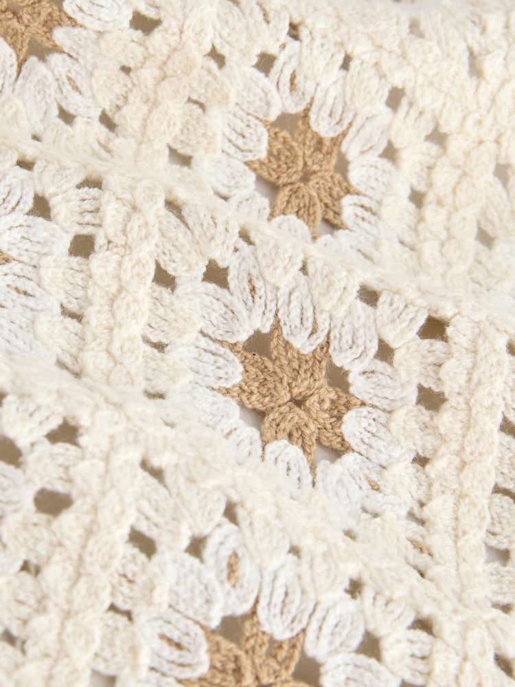 Cream Crochet Triangle Headscarf (3-16yrs) - Image 2 of 3