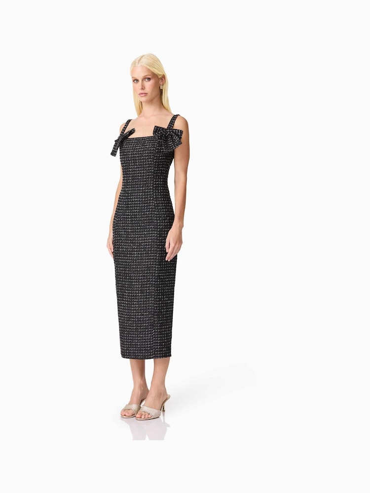 calvin klein black sheath dress Black Tweed Sleeveless Pleated Hem Dress *FINAL SALE* – SSYS main image 1