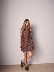 Animal Print Linen Playsuit - Image 2 of 9