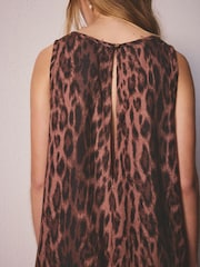 Animal Print Linen Playsuit - Image 5 of 9