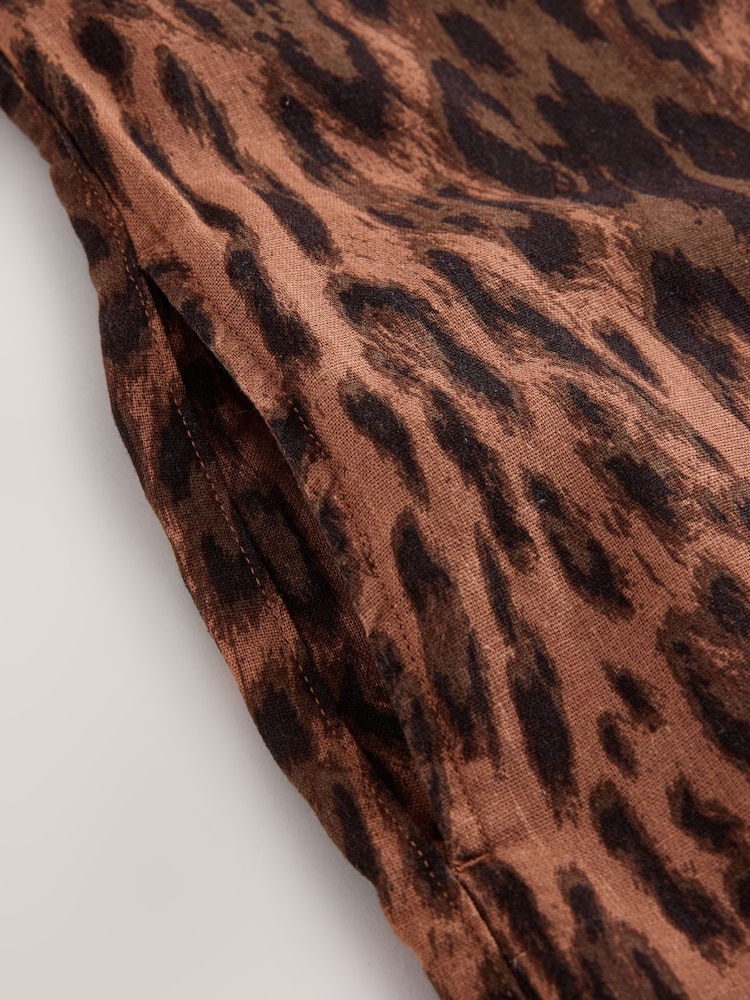 Animal Print Linen Playsuit - Image 9 of 9