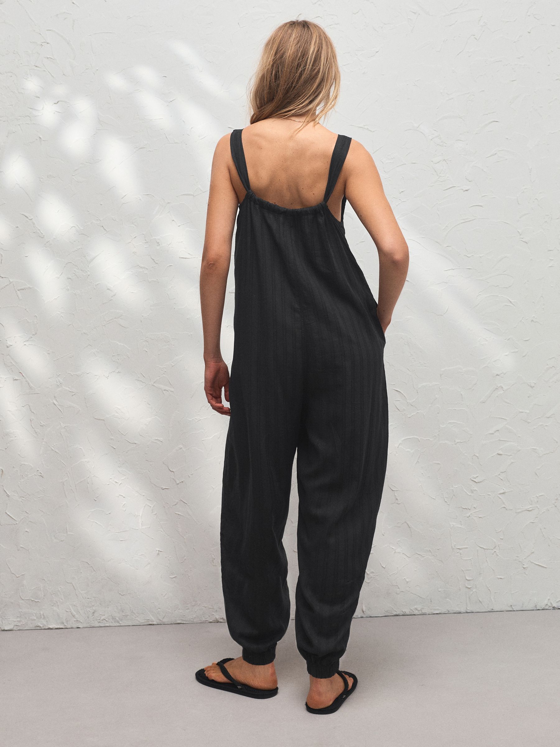 Buy Black Linen Blend Jumpsuit from Next USA