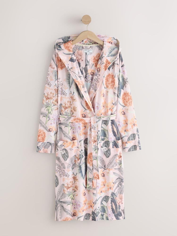 Peach Pink Kew Collection Cosy Lightweight Dressing Gown - Image 1 of 3