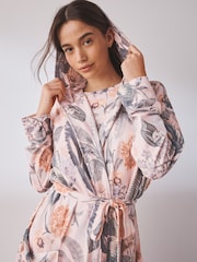 Peach Pink Kew Collection Cosy Lightweight Dressing Gown - Image 4 of 8