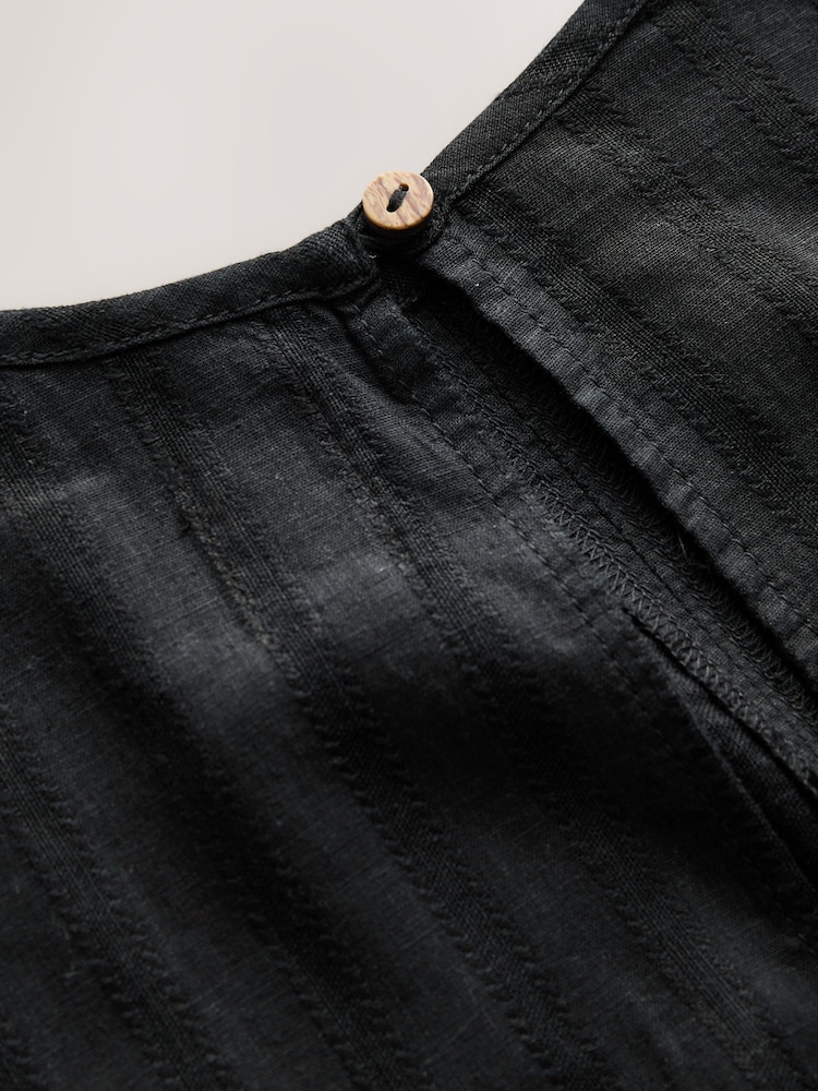 Black Linen Rich Playsuit - Image 8 of 8 Black Linen Rich Playsuit - Image 8 of 8