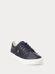 Lauren Ralph Lauren Navy Janson II Nappa Leather Sneakers - Image 2 of 4