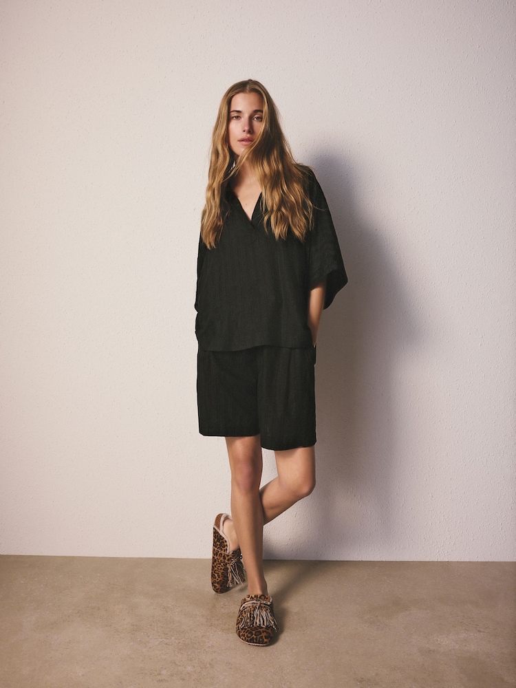 Black Linen Shirt - Image 1 of 9