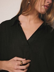 Black Linen Shirt - Image 6 of 9