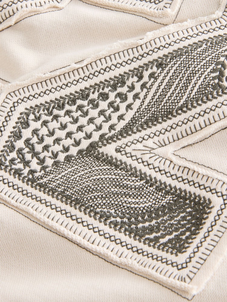 Cream Embroidered Sweatshirt - Image 12 of 12