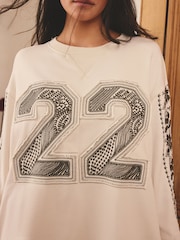 Cream Embroidered Sweatshirt - Image 7 of 7