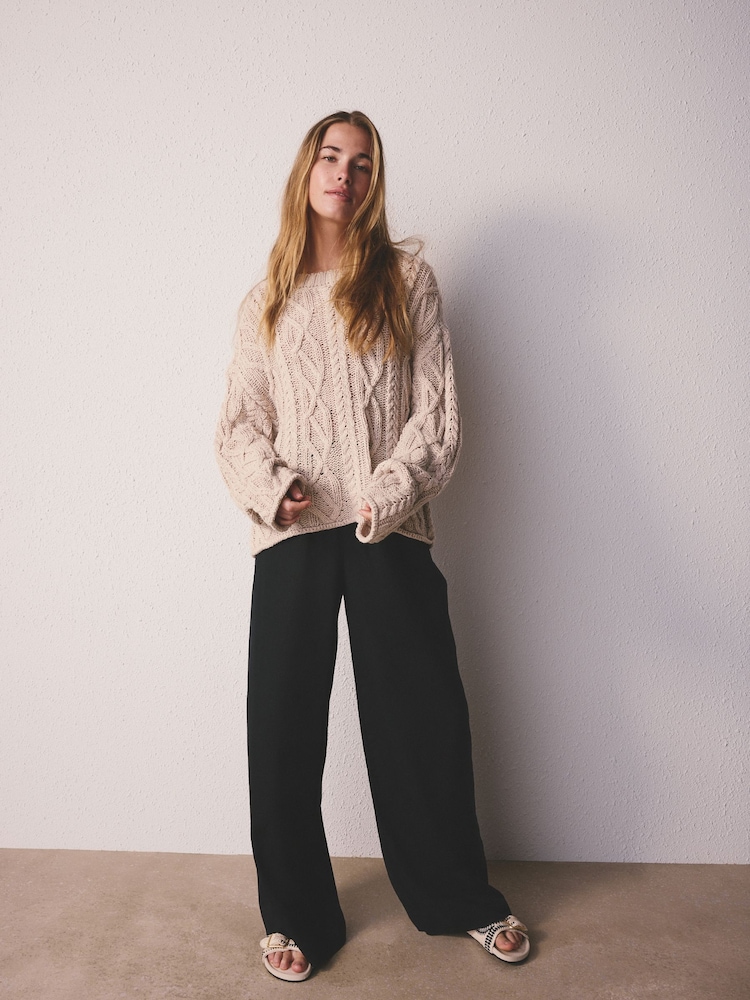 Ecru Cable Knit Jumper - Image 2 of 10