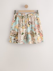 Coral and Blue Linen Scene Shorts - Image 4 of 6