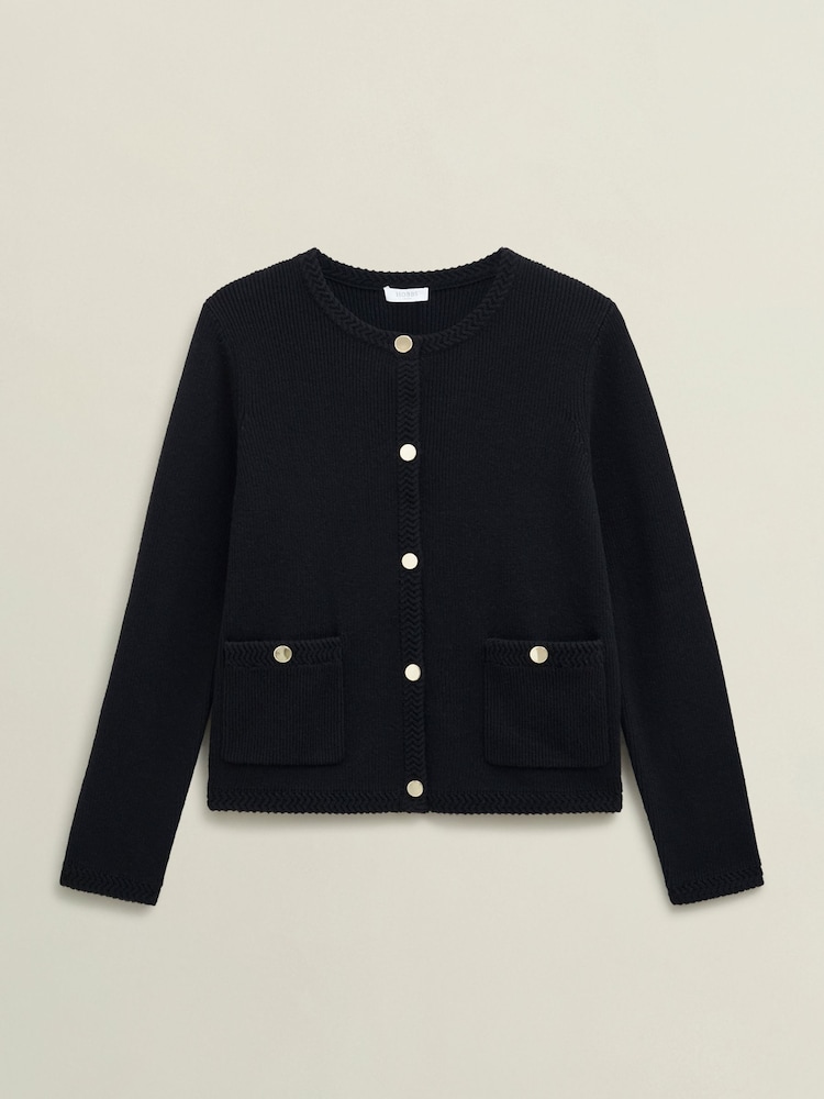 Hobbs Black Simona Knitted Jacket - Image 4 of 4 Hobbs Black Simona Knitted Jacket - Image 4 of 4