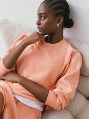 Coral Pink Textured Sweatshirt - Image 1 of 9
