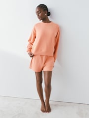 Coral Pink Textured Sweatshirt - Image 3 of 9