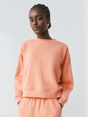 Coral Pink Textured Sweatshirt - Image 4 of 9