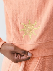 Coral Pink Textured Sweatshirt - Image 6 of 9