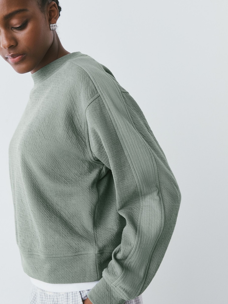 Teal Blue Textured Sweatshirt - Image 2 of 7