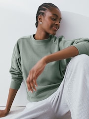 Teal Blue Textured Sweatshirt - Image 4 of 7