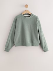 Teal Blue Textured Sweatshirt - Image 5 of 7